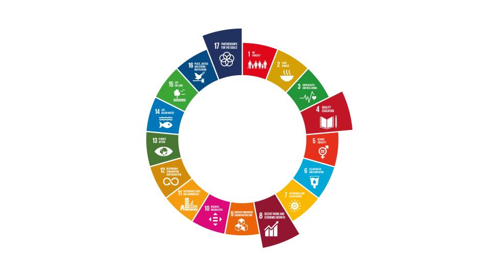 Afbeelding: circel met de 17 duurzame ontwikkelingsdoelen van de VN