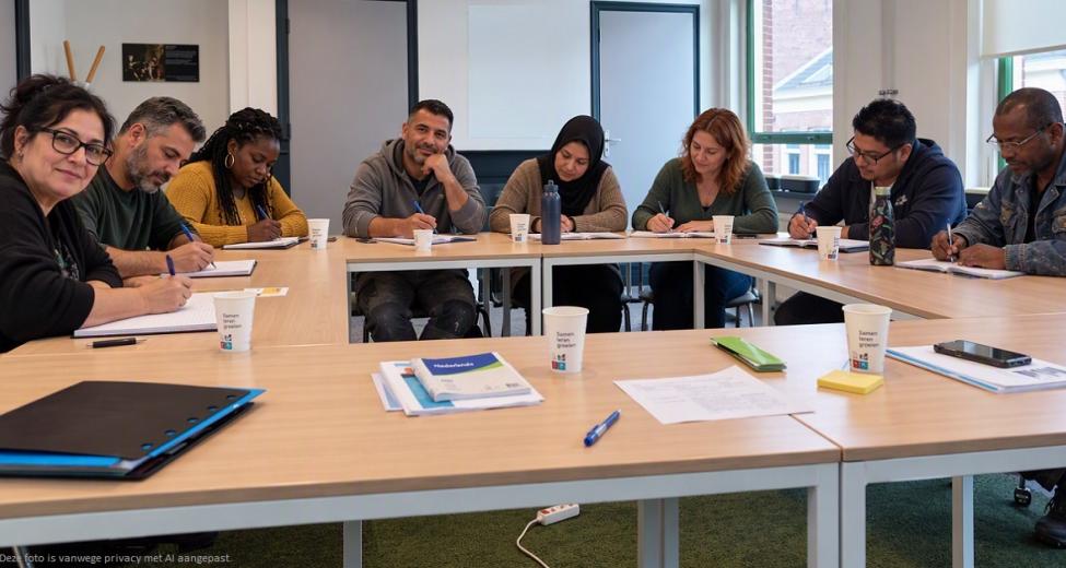 afbeelding lerende statushouders in een klas